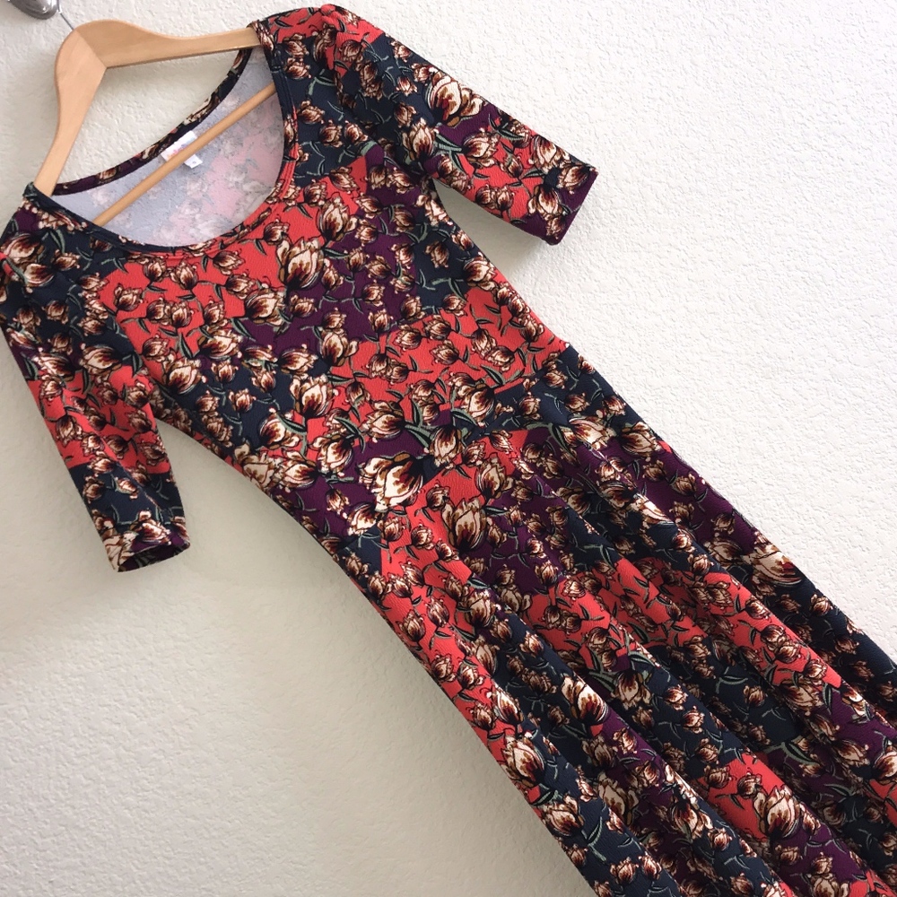 New Vibrant Print LuLaRoe Ana Dress Small 005